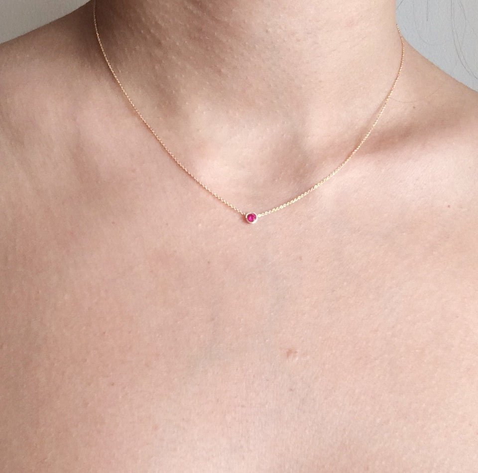 4.0mm Princess-Cut Lab-Created Ruby Tennis Necklace in Sterling Silver with  Yellow Rhodium | Peoples Jewellers