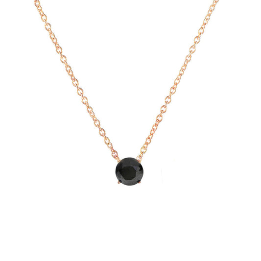 Black Diamond Solitaire Necklace