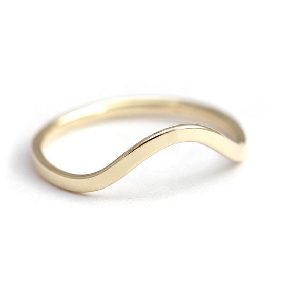Curved Wedding Band 14K Yellow