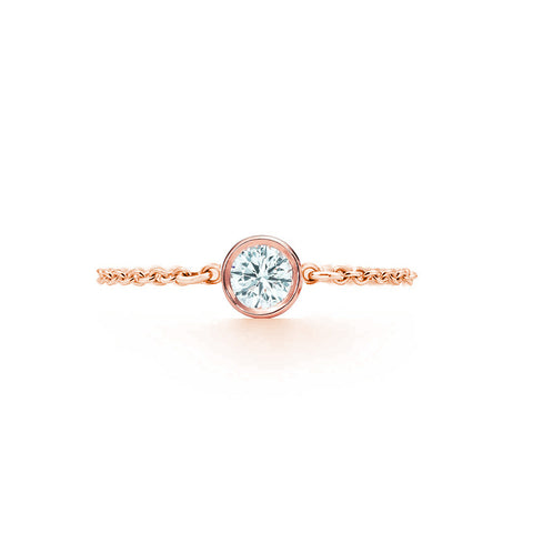 Diamond Chain Ring .10 CT - Rose Gold