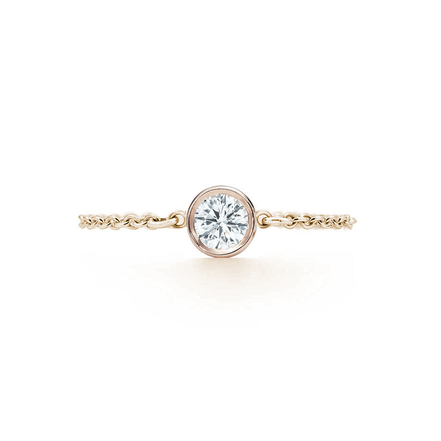 Diamond Chain Ring .10 CT - White Gold