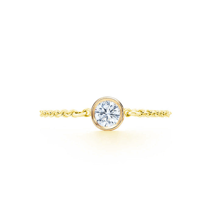 Diamond Chain Ring .10 CT - 14k Yellow
