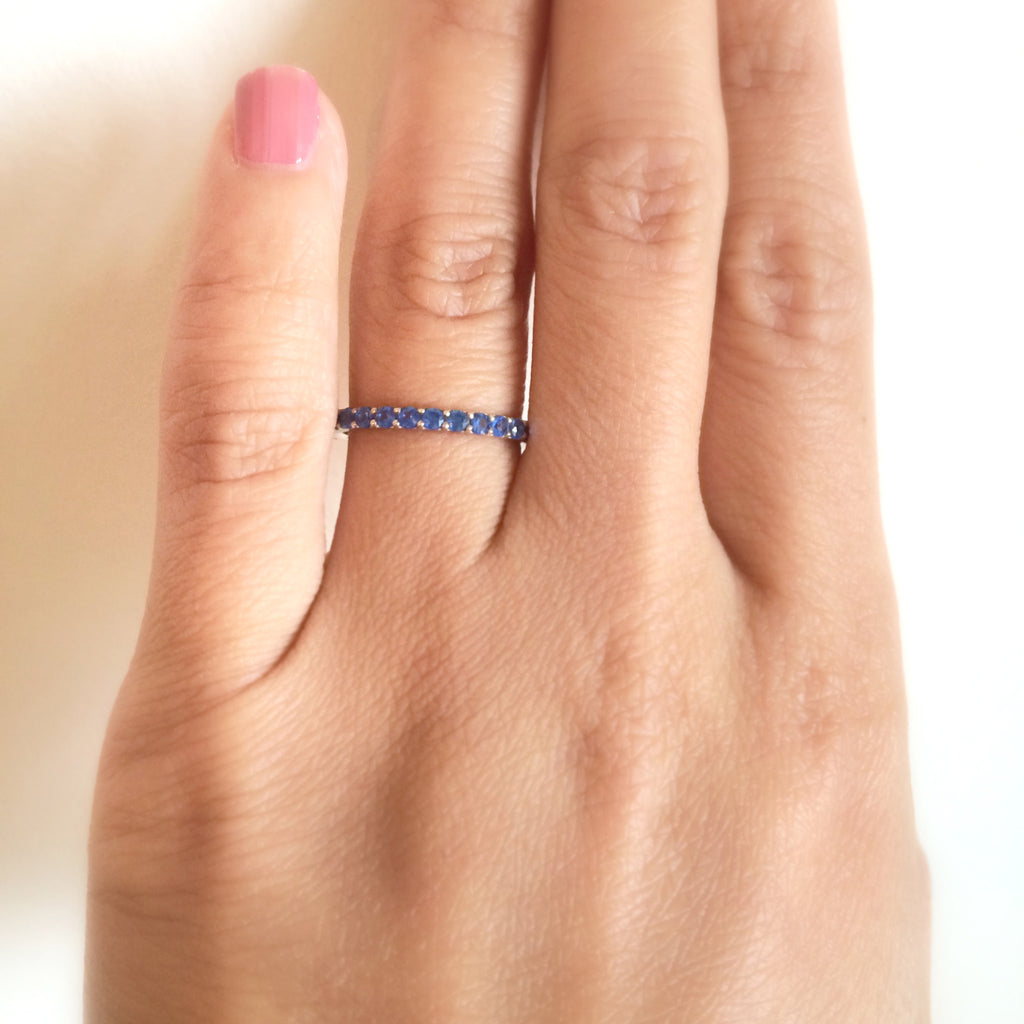Blue Sapphire Eternity Band 1 CT