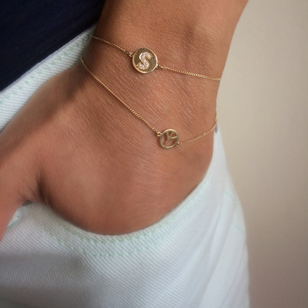 Diamond Initial Bracelet