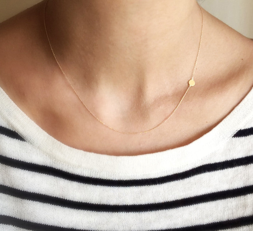 Personalized Mini Disc Necklace 14K