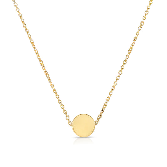 Mini Disc Necklace 14K - Engravable