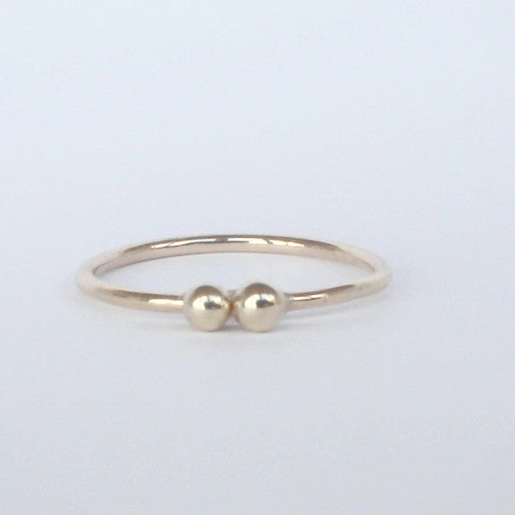 You & Me Thin Gold Ring 14k