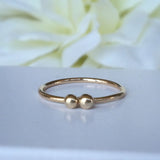 You & Me Thin Gold Ring 14k