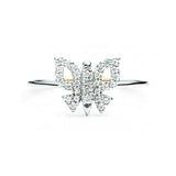 Diamond Butterfly Ring - White Gold