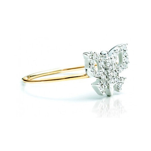 Diamond Butterfly Ring 14K White