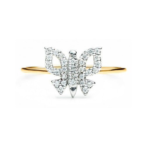 Diamond Butterfly Ring 14K Yellow