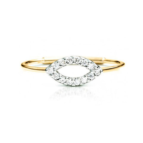 Diamond Leaflet Ring 14K