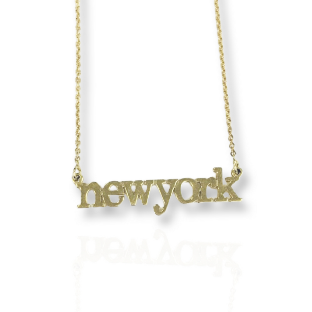 Custom Word Necklace 14k Gold